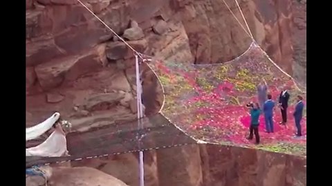 Love is in the Air: A Wedding Suspended 400 Feet Above a Canyon
