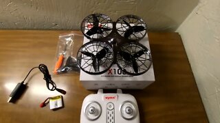 SYMA X100 RC Drone unboxing and review