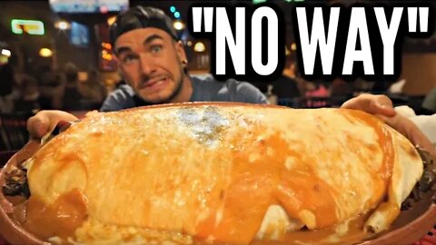 INSANE CHEESY BURRITO CHALLENGE | Mexican Burrito Challenge at Papa's & Beers | Man Vs Food