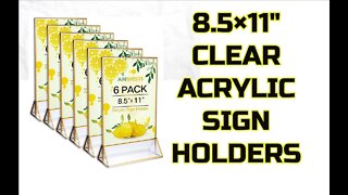 Clear Acrylic Sign Holders, Double Sided Gold Frames