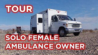 Solo Female Nomad Lives In A 2002 Ford Northstar Ambulance Conversion RV