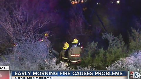 Crews respond to wetlands fire near Russell and Boulder Highway