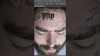 Removing Post Malone’s face tattoos in Photoshop #shorts #postmalone