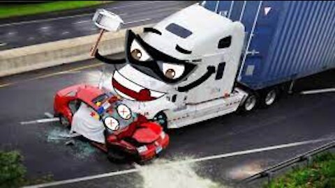 Compilation fails Container Trucks crash police car. funny Fails
