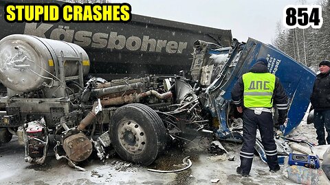 Stupid crashes 854 February 2024 car crash compilation