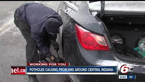 Potholes causing flat tires across Central Indiana