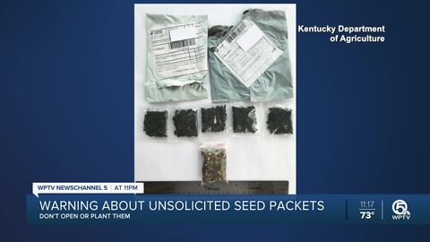 Warning about suspicious seed packets that may be from China