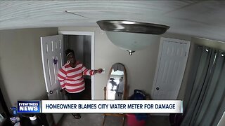 Homeowner blames city water meter for damage