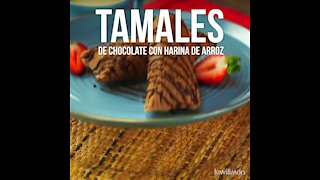 Chocolate Tamales with Rice Flour