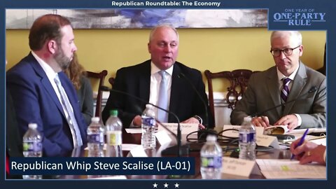 House Republican Whip Steve Scalise gives opening remarks at "The Economy" Roundtable