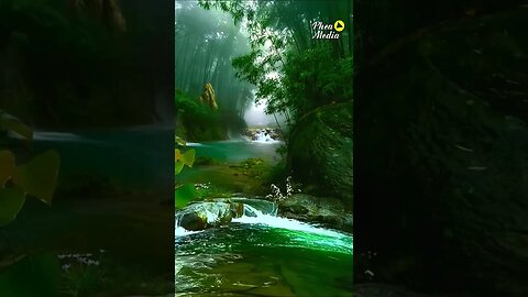 beatiful and refreshing waterfall scenery