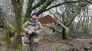 position test before filming: Taking down the DD hammocks 3x3 tarp. . Dartmoor 26th March 2023