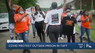 COVID Protest Outside Prison in Taft