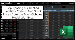 Repurposing our Excel Newton’s Method Spreadsheet to Solve for Stock Price Given Vol