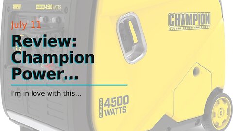 Review: Champion Power Equipment 200986 4500-Watt Portable Inverter Generator, RV Ready