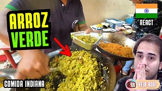 Você já comeu "ARROZ" VERDE? Reagindo a COMIDAS DE RUA INDIANAS | Veja Aqui Reacts