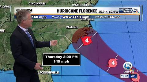 Hurricane Florence update: 9/10/18 - 11pm report