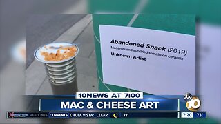 Mac & cheese turned into art on street?