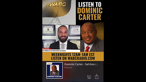 The Dominic Carter Show on 770 WABC Radio with guest Sal Greco