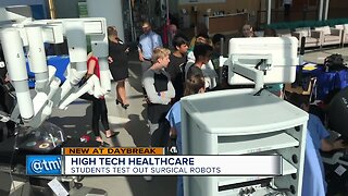 High tech healthcare: students test out surgical robots