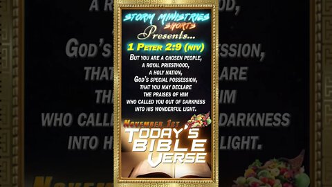 11.01.2022 | STORM MINISTRIES | Daily Bible Verse | 1 PETER 2:9 (NIV) | #shorts