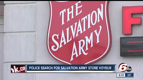 Woman claims peeping tom put camera under dressing room door at Indy Salvation Army