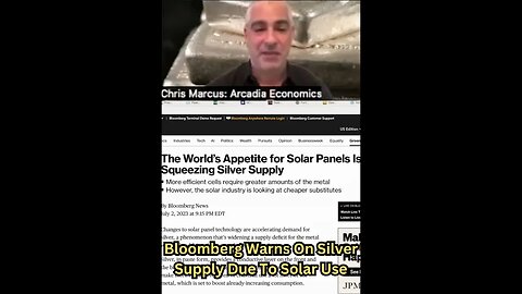 Bloomberg Warns On #Silver Supply Due To Solar Use
