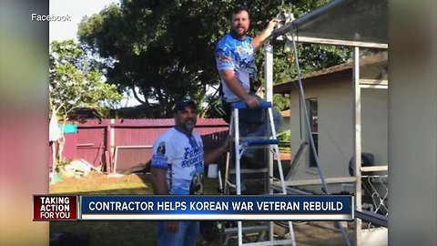 Pasco business helps rebuild veteran's pool cage after possible tornado