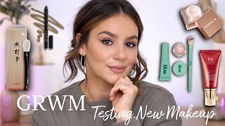 GRWM: TESTING OUT NEW MAKEUP || Lisa Eldridge Liners, New Rephr Brushes, Patrick Ta, KJH Highlighter