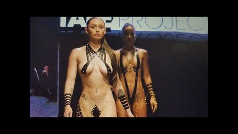 Models Vanessa and Devon Slo Mo Blacktape Project fashion runway walks at Art Hearts Fashion Miami