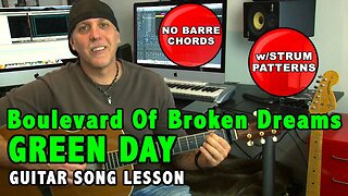 Green Day learn Boulevard of Broken Dreams guitar song lesson: w/ strums