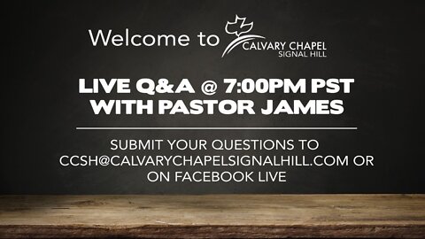 (Originally Aired 04/05/2020) April 4th - Live Q&A with Pastor James Kaddis