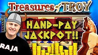 😱 High-Limit Slot Play = HANDPAY JACKPOT 🏴‍☠‍ EPIC Comeback On Treasures of Troy | Raja Slots