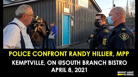 POLICE CONFRONT RANDY HILLIER AT KEMPTVILLE PROTEST IN VIOLATION OF ROA