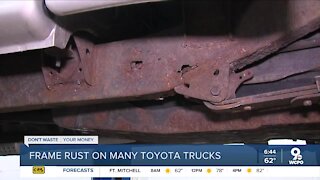 Frame rust on many Toyota trucks