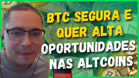 BTC SEGUROU A QUEDA NOVAMENTE! ANÁLISE DAS CRIPTOS (APE, ETH, DAR, AXS, SDAO, DOGE, ILV) E MAIS