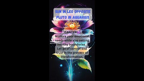 CANCER ♋️ - Sun in Leo opposite Pluto in Aquarius energy #astrology #tarotary #cancer