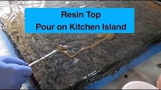 Resin top pour on kitchen island pt 2 #Shorts