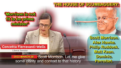 2022 MAR 30 Lib Sen Fierravanti-Wells says 'Morrison is not fit to be prime minister Senate speech