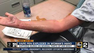 Vape Pen explodes in woman's hand