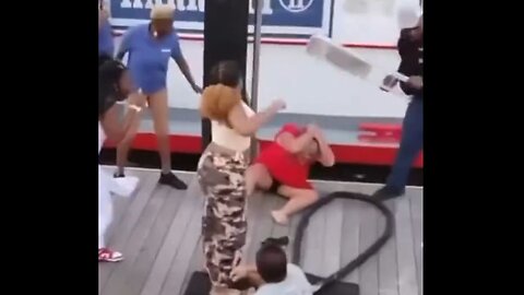 Black man hits defenseless white woman on head with chair - NO CHARGES