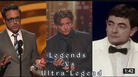 Robert Downey Jr Vs Johnny depp Vs Mr.Bean Whatsapp Status | Legends vs Ultra Legend | Awards