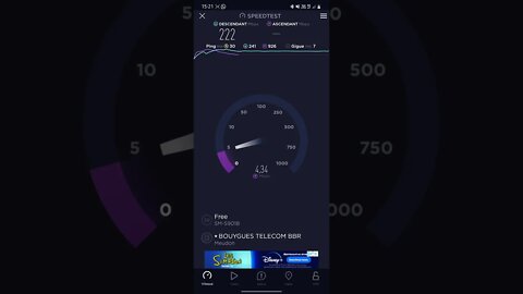 SpeedTest Fais au 4e arrondissement de Paris #Free #5g #Paris #networks