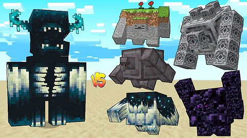 MONSTER WARDEN Vs ALL ANCIENT GOLEM EXPANSION / Minecraft Mob Battle