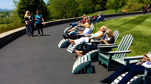 Relaxing in the sun on the Biltmore Estate in North Carolina