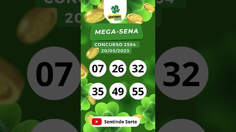 🍀 Resultado MEGA-SENA 2594 | 20/05/23 | Sentindo Sorte #shorts