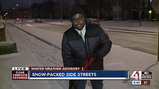 Snow-packed side streets