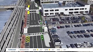 City leaders are installing a parking-protected bike lane in Downtown Tampa