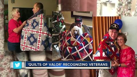 Quilters in Tampa honor veterans with special quilts of valor