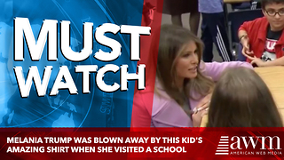 Melania Trump Was Blown Away By This Kid's Amazing Shirt When She Visited A School
